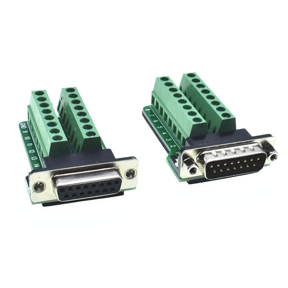 D-SUB Connector DB15 Female/Male Connector Adapter Jack Terminal Breakout PCB Board Connectors