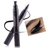 Miss Rose Black Liquid Stamp Eyeliner Double Head Waterproof Comestics Long-lasting Eye Liner Pencil Makeup Tools for Eyeshadow