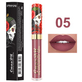 CmaaDu Lip Makeup 6 Color Matte Liquid Lipstick Skull Style Waterproof Long Lasting Sexy Glitter Lip Gloss Beauty Red Lip Tint