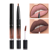 HANDAIYAN 2 IN 1 Double-end Lip Gloss 14 Color Matte Liquid Lipstick Lipliner Lip Makeup Cosmetics Waterproof Lip Tint Lip Tatoo