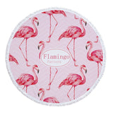 Beach Towel With Tassel Floral Flamingo Gift Bath Shower Towel For Adults 500g Microfiber 150cm Picnic Yoga Mat Blanket Carpet