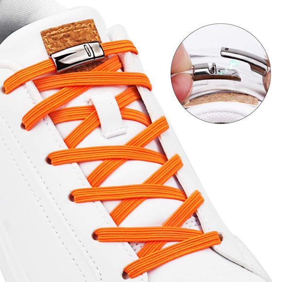 1 Pair Magnetic Shoelaces Elastic No Tie Shoe laces Kids and Adult Flat Sneakers Shoelace Quick Lazy Laces Magnetic Buckle