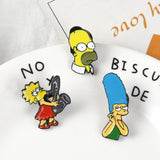 The Simpsons pins Donut Funny design Brooches Badges Humor Cartoon Enamel Backpack pins For Anime fans Gifts Jewelry wholesale