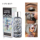 HANDAIYAN Body Glitter Gel Nail Hair Face Glitter Art Flash Heart Gold Silver Laser Sequins Face Gems Festival Glitter Tattoo