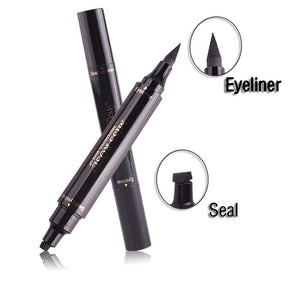 Miss Rose Black Liquid Stamp Eyeliner Double Head Waterproof Comestics Long-lasting Eye Liner Pencil Makeup Tools for Eyeshadow