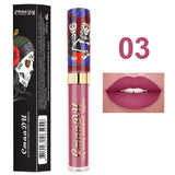 CmaaDu Lip Makeup 6 Color Matte Liquid Lipstick Skull Style Waterproof Long Lasting Sexy Glitter Lip Gloss Beauty Red Lip Tint