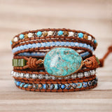 2019 Unique Punk Bracelets Women Wrap Bracelets Natural Stones 5 Layers Leather Cuff Bracelet Femme Bracelets Gifts dropshipping