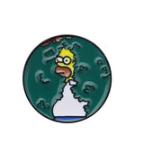 The Simpsons pins Donut Funny design Brooches Badges Humor Cartoon Enamel Backpack pins For Anime fans Gifts Jewelry wholesale