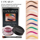 HANDAIYAN 24 Hour Waterproof Multifunctionl Eyebrows Gel and Eyeliner Gel Party Show Makeup Clown Colourful Cosmetics With Brush