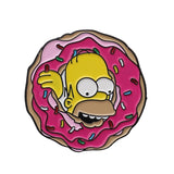 The Simpsons pins Donut Funny design Brooches Badges Humor Cartoon Enamel Backpack pins For Anime fans Gifts Jewelry wholesale