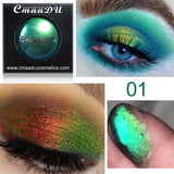 CmaaDu Polarized Glitter Eyeshadow Metallic Shimmer Change Color Eye Shadow Chameleon Eyeshadow Singe Color Eyes Makeup Powder