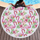 Beach Towel With Tassel Floral Flamingo Gift Bath Shower Towel For Adults 500g Microfiber 150cm Picnic Yoga Mat Blanket Carpet