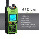 Walkie Talkie KSUN KS-UV2D 8W High Power Dual Band Handheld Two Way Ham Radio Communicator HF Transceiver Amateur Handy