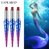 HANDAIYAN Matte Lipstick Pen Mermaid Unique Shape Design Lipstick Lip Balm Natural Vitamin E Matte Lipstick Long Lasting Color