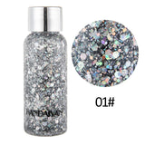 HANDAIYAN Body Glitter Gel Nail Hair Face Glitter Art Flash Heart Gold Silver Laser Sequins Face Gems Festival Glitter Tattoo