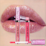 HANDAIYAN 6 Color Diamond Lip Gloss Metal Liquid Lipstick Waterproof Metallic Lip Gloss Long-lasting Shimmer Glitter Lipgloss