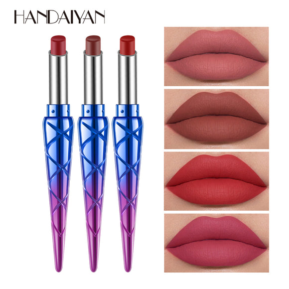 HANDAIYAN Matte Lipstick Pen Mermaid Unique Shape Design Lipstick Lip Balm Natural Vitamin E Matte Lipstick Long Lasting Color