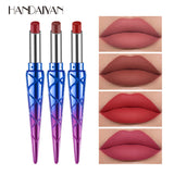 HANDAIYAN Matte Lipstick Pen Mermaid Unique Shape Design Lipstick Lip Balm Natural Vitamin E Matte Lipstick Long Lasting Color