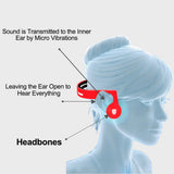 ALWUP Bluetooth earphone Wireless Headphone Bone Conduction Stereo Sports Headset for Phone with Microphone 8GB MP3 Player