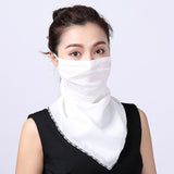 Women Chiffon Mask Scarf Face Mascarillas Wraps Floral Print Lady Silk Neck Scarves Foulard Bandana Reusable Masks Sun Protect