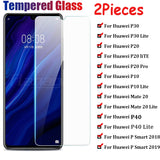 3-1Pcs Full Cover Tempered Glass For Huawei P40 P30 P20 Lite P20 Pro P Smart 2019 Screen Protective Glass For Huawei Mate20 Lite