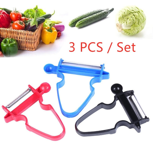 3pcs/set Vegetable Fruit Trio Peeler Set Slicer Shredder Julienne Vegetable Cutter Multi Peel Peeler Blade Zesters Kitchen Tools