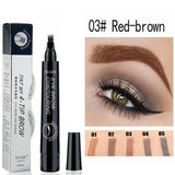 4 Fork Tip Eyebrow Tattoo Pen Brown Eye Brow Enhancer Dye Tint Liner Professional Lasting Waterproof Liquid Eyebrow Pencil