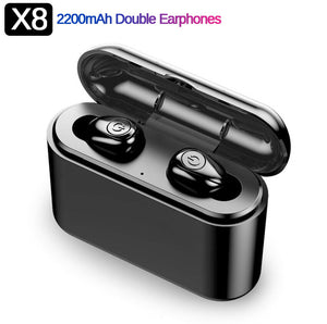 X8 TWS Bluetooth True Wireless Earphones 5D Stereo Earbuds Mini TWS Waterproof Headfrees 2200mAh Power Bank For Smart phones