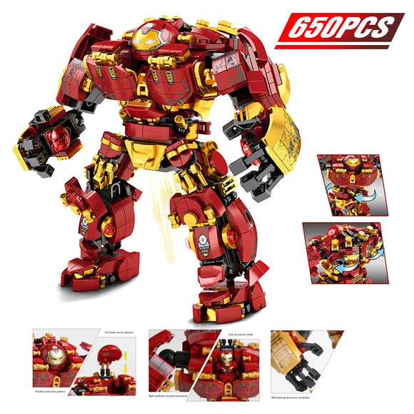 650PCS  Marvel Iron Man Hulkbuster War Machine Building Blocks Super Heroes Avengers Infinity War Children Kids Toys