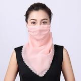 Women Chiffon Mask Scarf Face Mascarillas Wraps Floral Print Lady Silk Neck Scarves Foulard Bandana Reusable Masks Sun Protect