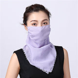 Women Chiffon Mask Scarf Face Mascarillas Wraps Floral Print Lady Silk Neck Scarves Foulard Bandana Reusable Masks Sun Protect