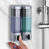 Liquid Soap Dispenser Wall Mount 300ml Bathroom Accessories Plastic Detergent Shampoo Dispensers Double Hand Kitchen Soap Bottle