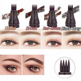 4 Fork Tip Eyebrow Tattoo Pen Brown Eye Brow Enhancer Dye Tint Liner Professional Lasting Waterproof Liquid Eyebrow Pencil