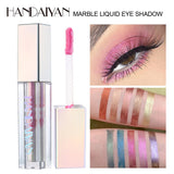 HANDAIYAN Marble Liquid Glitter Eye Shadow Diamond Shimmer Eyeshadow Waterproof Long Lasting Chameleon Pearlescent Eyeshadow