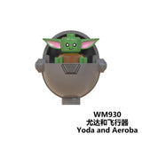 Single Sale WM925-930 Baby Yoda Mandalorian Movie Characters Darth Vader R2 D2 Battle Droid Action Model Figures Children Toys