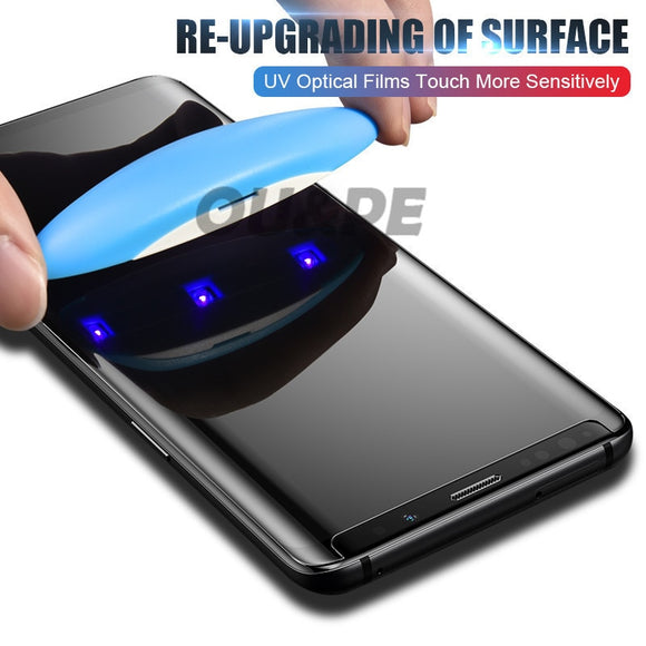 UV Tempered Glass For Samsung Galaxy S9 S8 S10 Plus Note 8 9 10 100D Liquid Screen Protector For Samsung S20 Plus Ultra S8 Glass