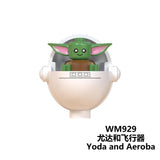 Single Sale WM925-930 Baby Yoda Mandalorian Movie Characters Darth Vader R2 D2 Battle Droid Action Model Figures Children Toys