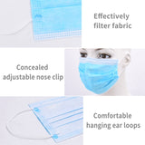 50pcs Disposable Face Mouth Masks 3-layer Non Woven Anti Spittle Meltblown Cloth Breathable Earloops Masks