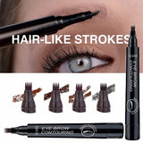 4 Fork Tip Eyebrow Tattoo Pen Brown Eye Brow Enhancer Dye Tint Liner Professional Lasting Waterproof Liquid Eyebrow Pencil