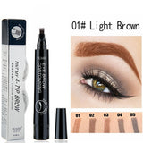 4 Fork Tip Eyebrow Tattoo Pen Brown Eye Brow Enhancer Dye Tint Liner Professional Lasting Waterproof Liquid Eyebrow Pencil