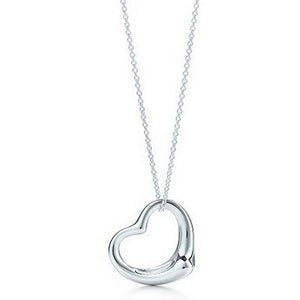 Korean plate classic simple alloy hollowed out glossy heart necklace