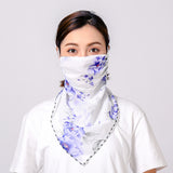 Women Chiffon Mask Scarf Face Mascarillas Wraps Floral Print Lady Silk Neck Scarves Foulard Bandana Reusable Masks Sun Protect