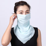 Women Chiffon Mask Scarf Face Mascarillas Wraps Floral Print Lady Silk Neck Scarves Foulard Bandana Reusable Masks Sun Protect