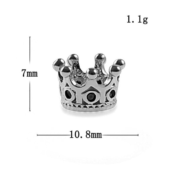 Charm Crown Silver fashion beads big hole DIY bracelet ACCESORIES jewerly