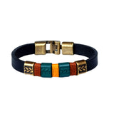 Bracelet Men Multilayer Leather Bangles Magnetic-clasp Cowhide Braided Multi Layer Wrap Trendy Bracelet Armband pulsera hombre