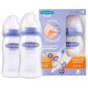 Lansinoh lifelike wave 2x240 ml nursing bottle kit-2 pieces 240 ml